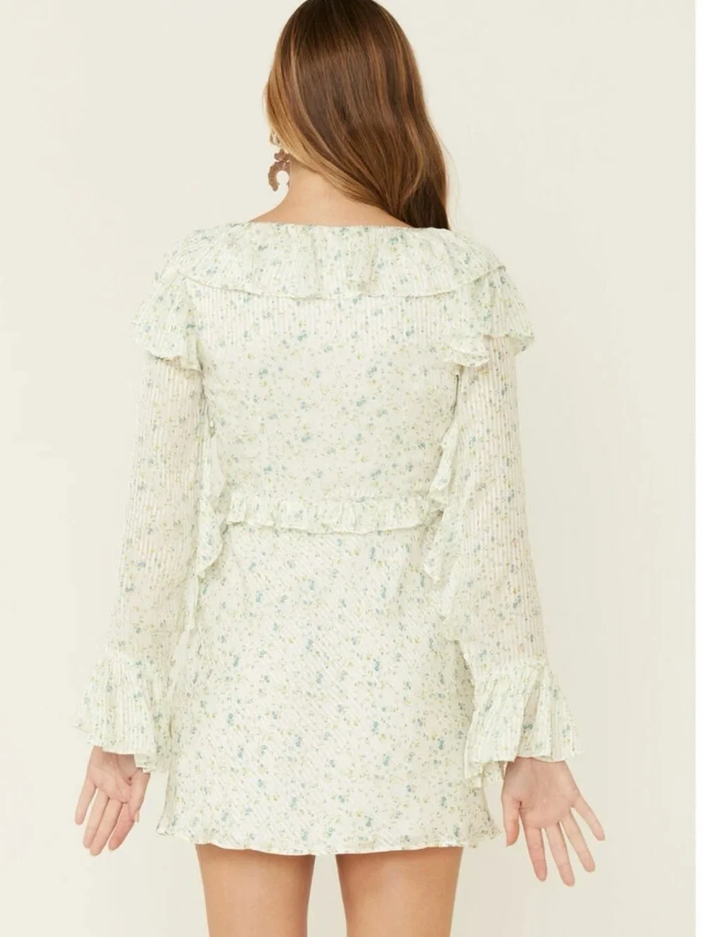 Free People Sweetest Thing Floral Ruffled Mini Dress